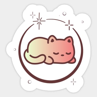 Cute Cat Kitten Kitty in Space Galaxy Sticker